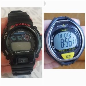 2 Watches Timex Iron man Triathlon 50-lap Fitness & G-Shock Watch